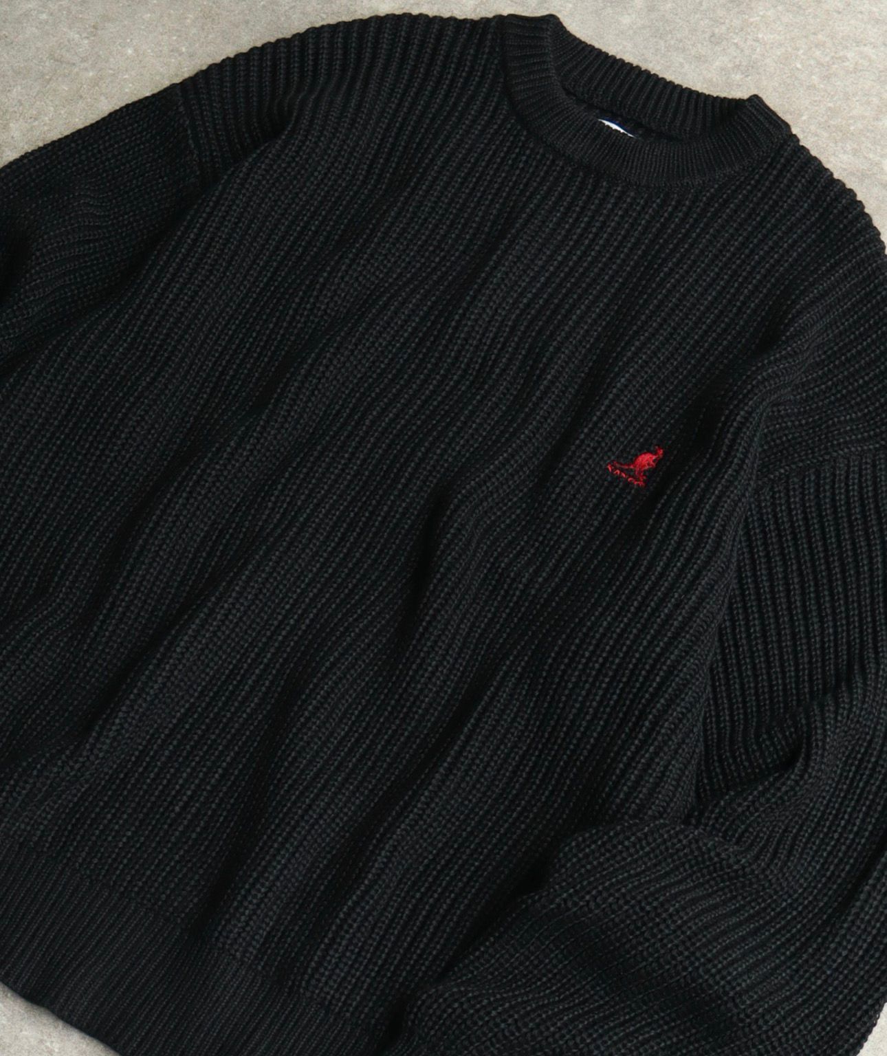 【預購】JN020502 KANGOL 袋鼠刺繡 粗針織毛衣