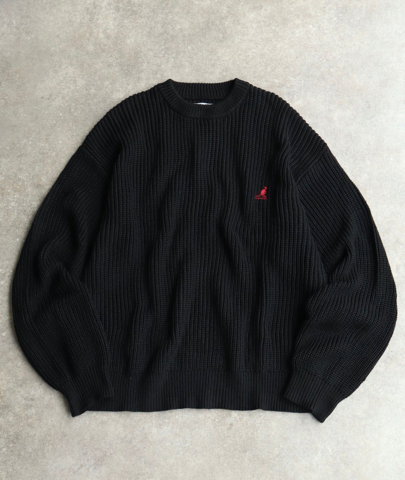 【預購】JN020502 KANGOL 袋鼠刺繡 粗針織毛衣