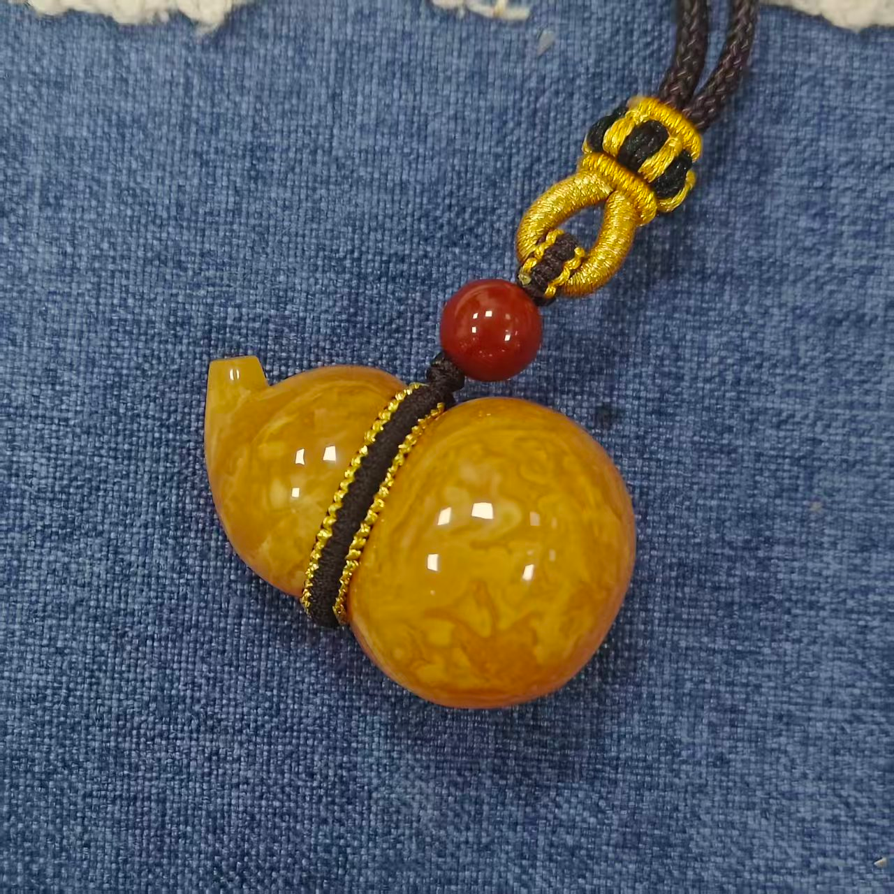 UZ027 B27 丹麥妖花葫蘆 蜜蠟：23*35mm