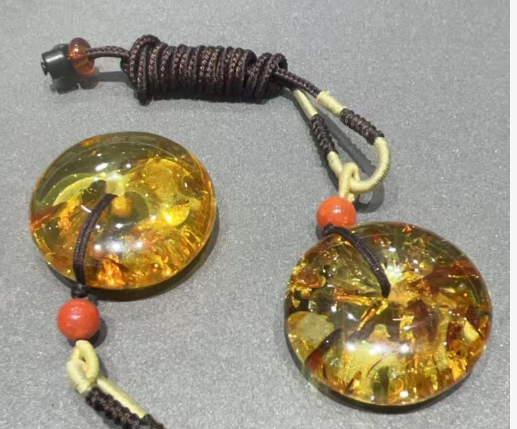 UZ030 B30 花珀平安扣 琥珀：10*33