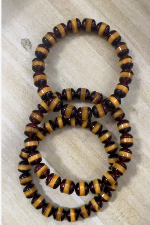 UZ033 B33 漢堡珠手串 蜜蠟：8-9+ 默認16CM手圍