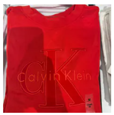 [S] CALVIN KLEIN ADRENALINE RUSH VELVET MONOLOGO BOXY T-SHIRT, 47E896G-600 (SCK806)