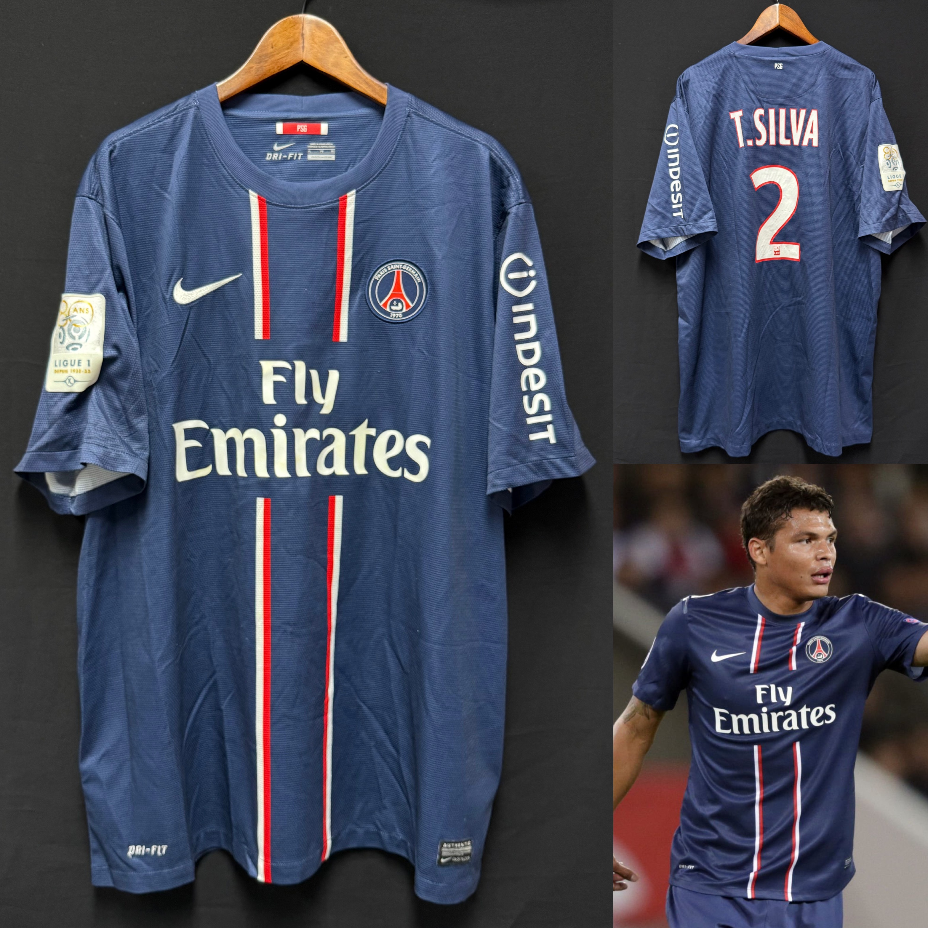 PSG Paris Saint Germain 2012-2013 Nike Hone Shirt #2 T SILVA
