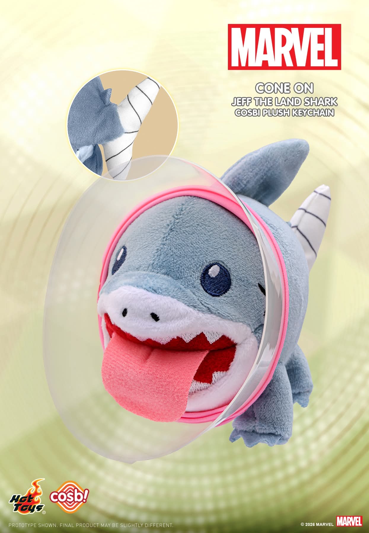 Hot Toys Marvel Jeff The Land Shark Cosbi Pluch Keychai