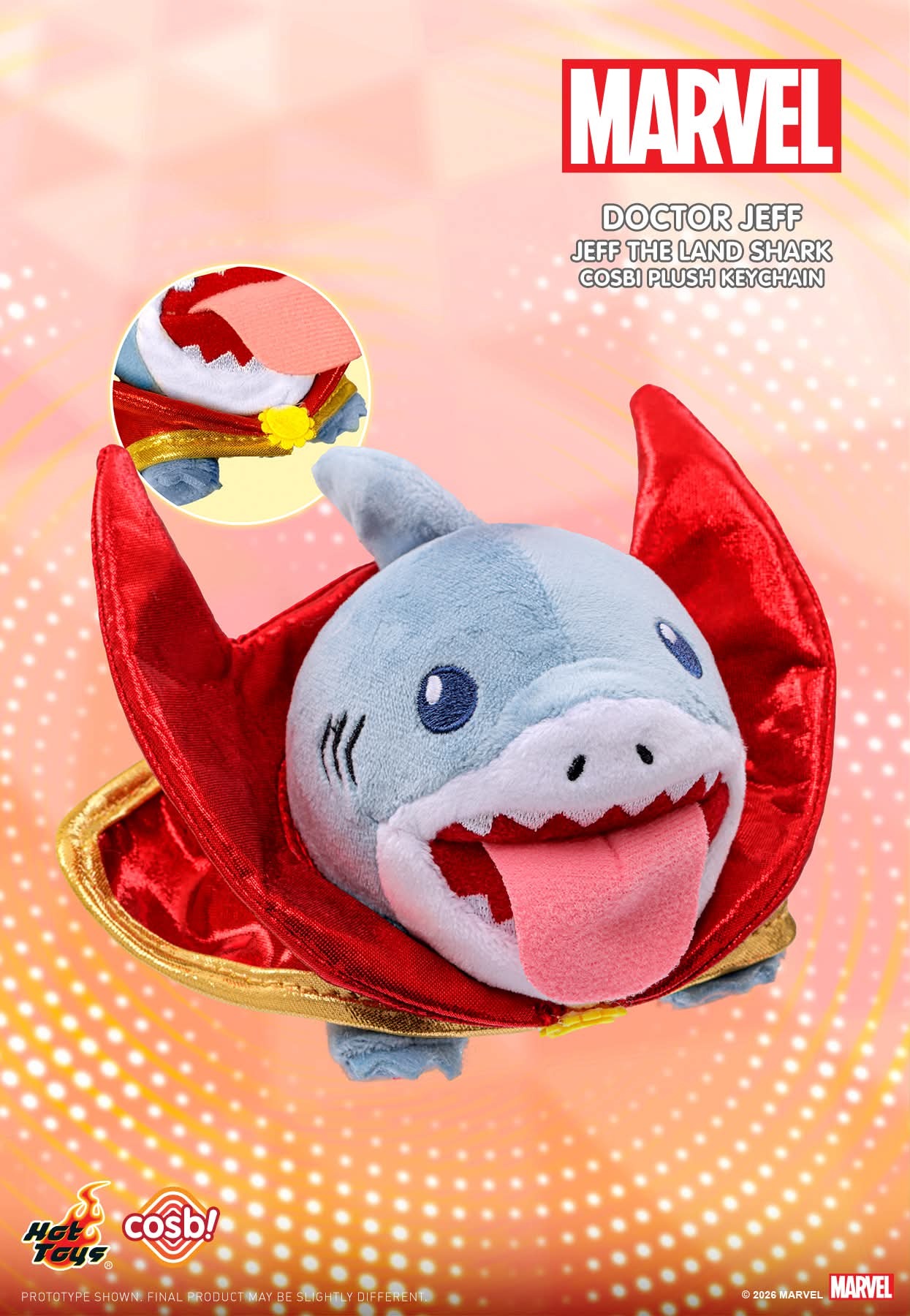 Hot Toys Marvel Jeff The Land Shark Cosbi Pluch Keychai