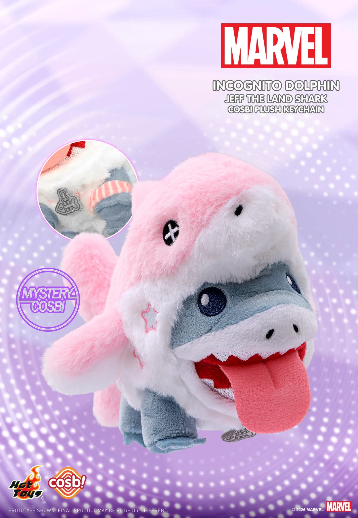 Hot Toys Marvel Jeff The Land Shark Cosbi Pluch Keychai