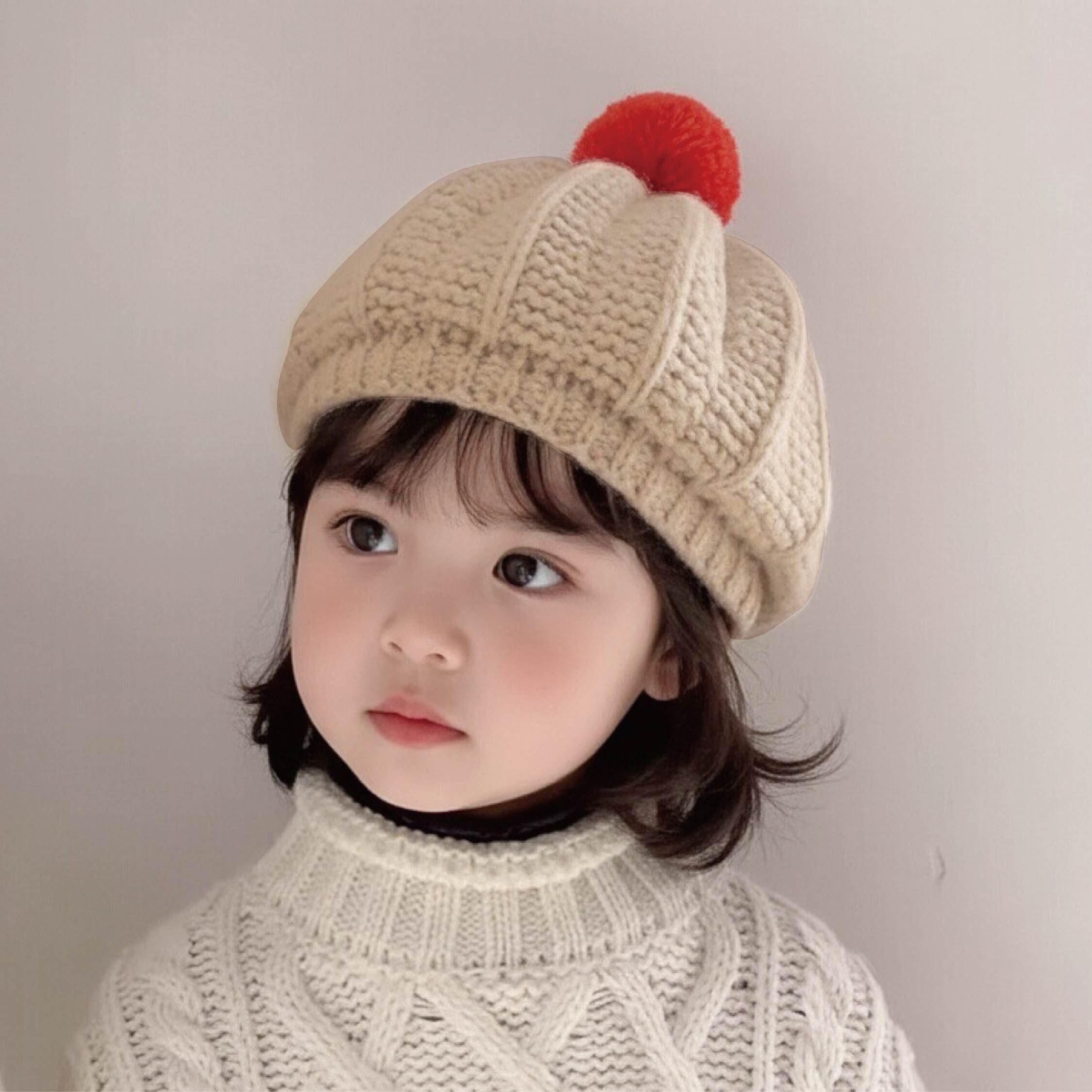 【JA1614】法式浪漫針織毛帽＊二色