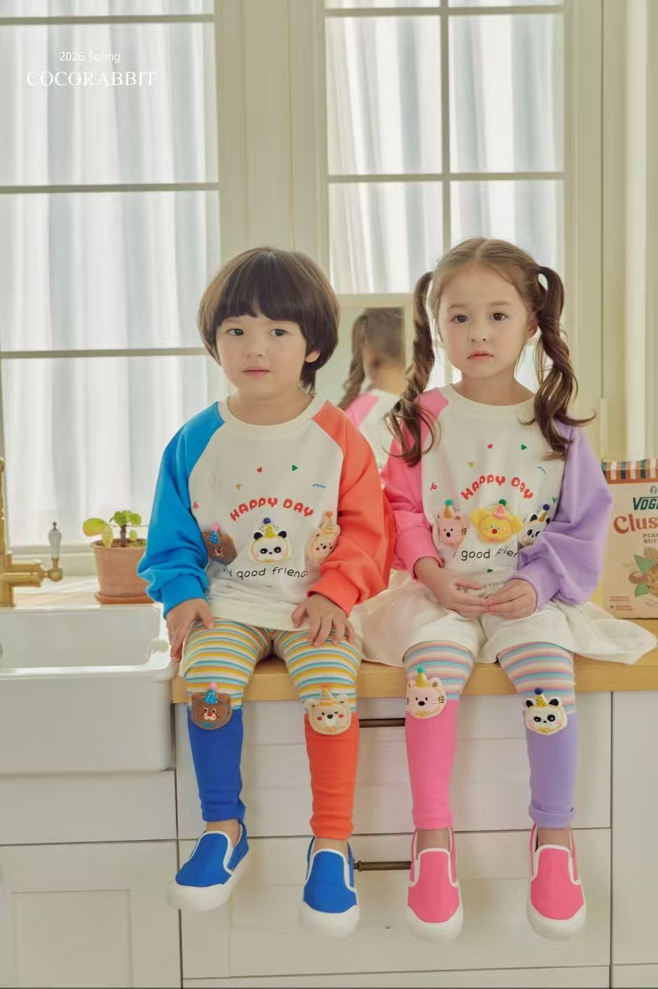 CRC02B022PK Coco Rabbit 粉紫happy day好友動物派對legging