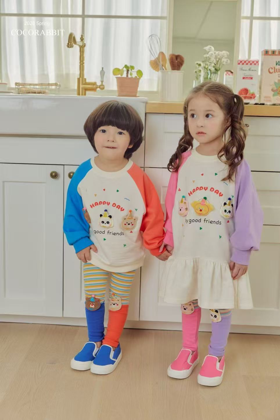 CRC02B021BLCoco Rabbit   藍橙happy day好友動物派對legging