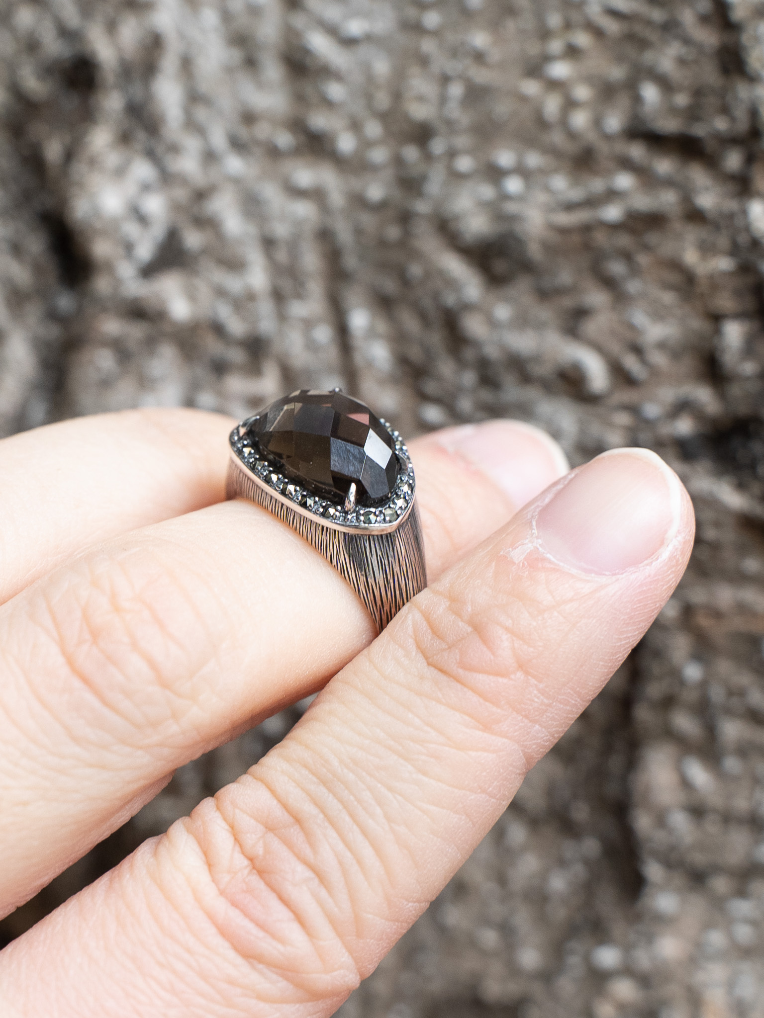 幾何茶晶戒指OP2145