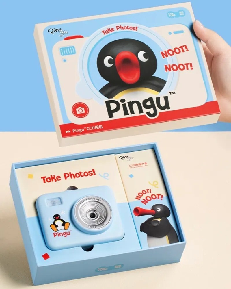 iSNEAKERS | PINGU 企鵝家族 正版授權 復古CCD相機 可翻轉鏡頭 15款濾鏡 相機禮盒