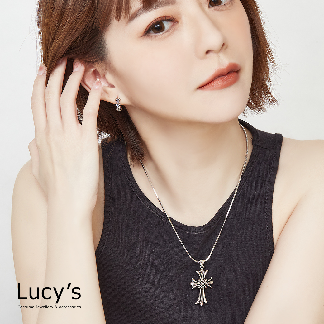 黑曜十字架 項鍊 (126033)