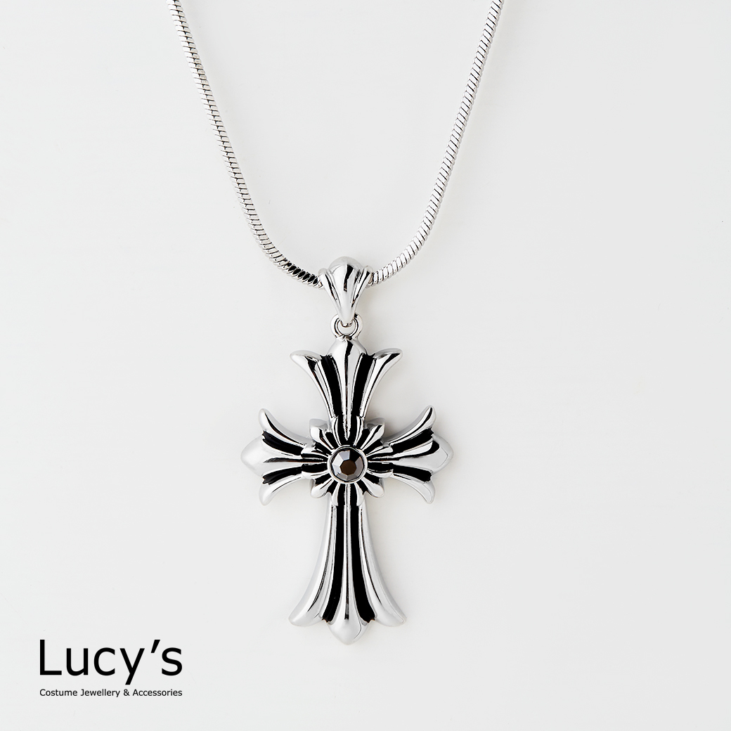 黑曜十字架 項鍊 (126033)