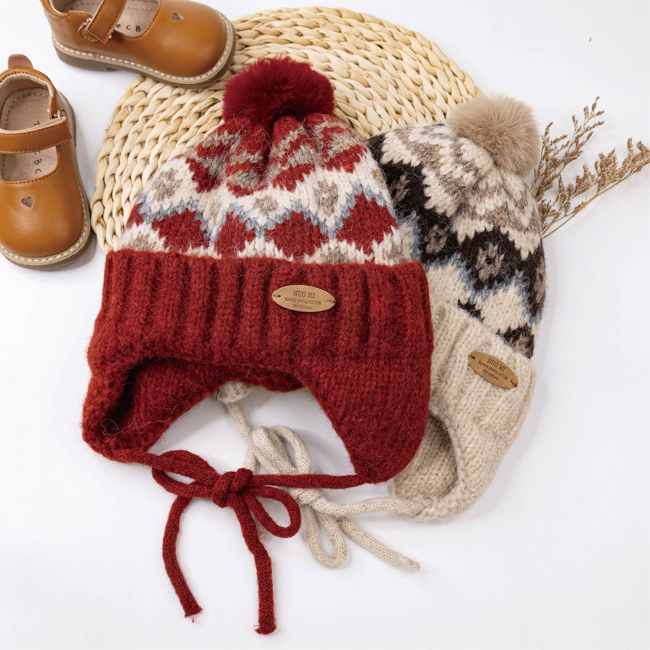 【JA1610】北歐幾何針織毛帽＊二色