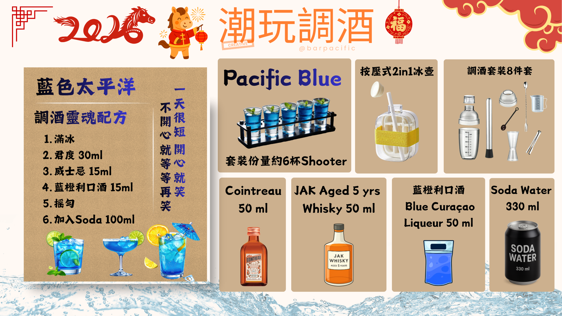 潮玩調酒 (家居調酒套裝) Pacific Blue