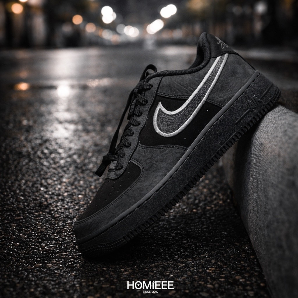 Nike Air Force 1 Low 刺繡 大理石紋 碳黑 男鞋 [IB6842-002]