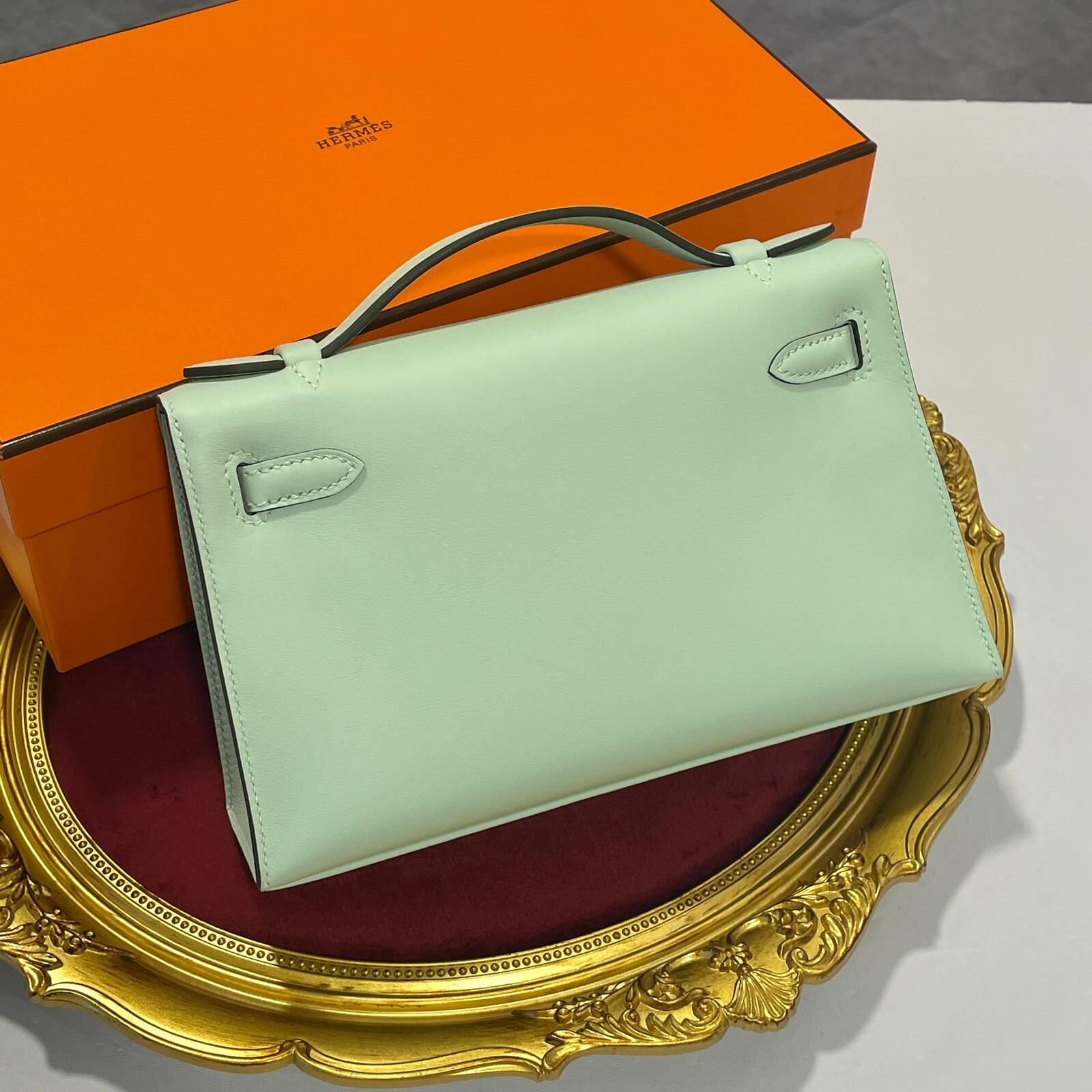 K刻❣️全新Kelly Pochette 氣泡綠銀扣 Swift皮 0S Vert Fizz PHW #Mini Kelly 一代 #兩年免費保養 #BRAND NEW #香榭站正品