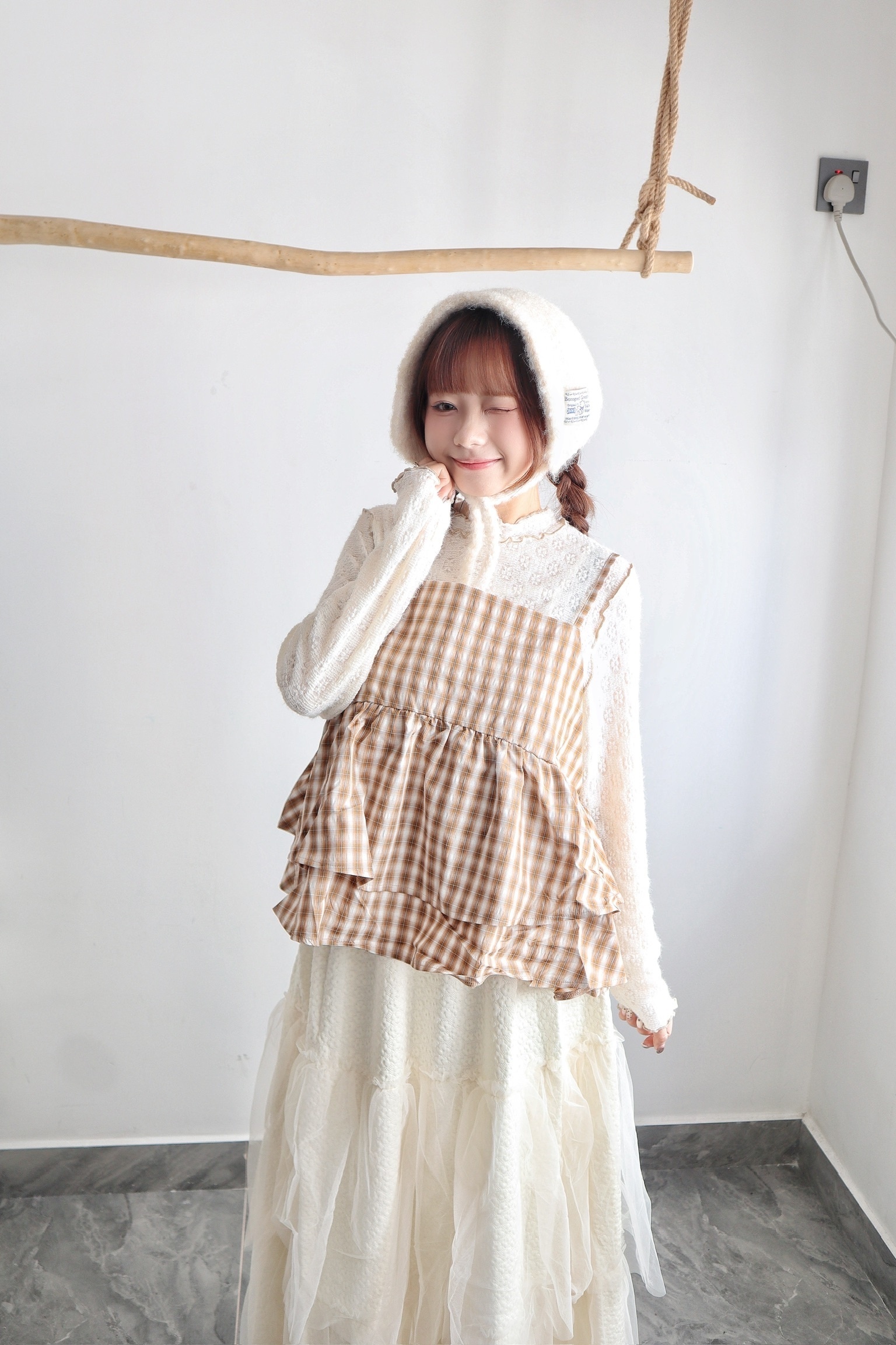 野餐風🧺格紋雙層layers outer外搭 四色入