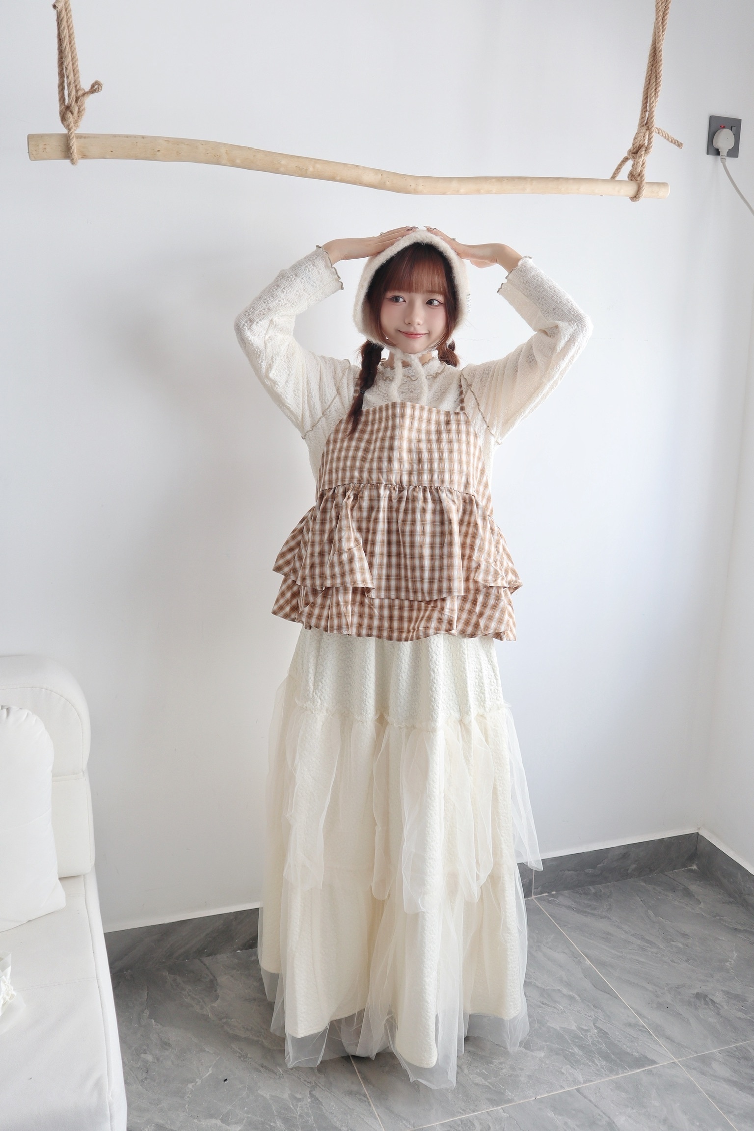 野餐風🧺格紋雙層layers outer外搭 四色入
