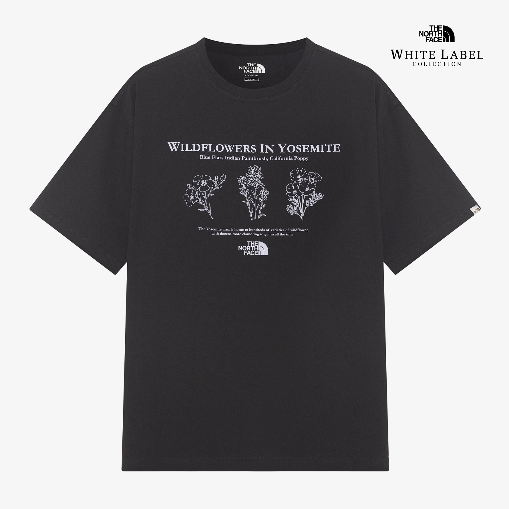 【OWN】The North Face 夏季 短袖 上衣 花花 罌粟花 藍花亞麻 印地安畫筆花 不分男女 白標 黑色 白色 燕麥灰 咖啡