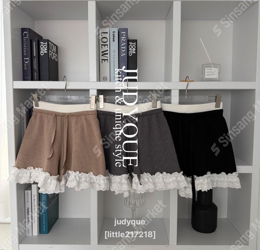 JQ5529 小花邊針織短褲 *特價* (優惠碼同充值購物金不適用)