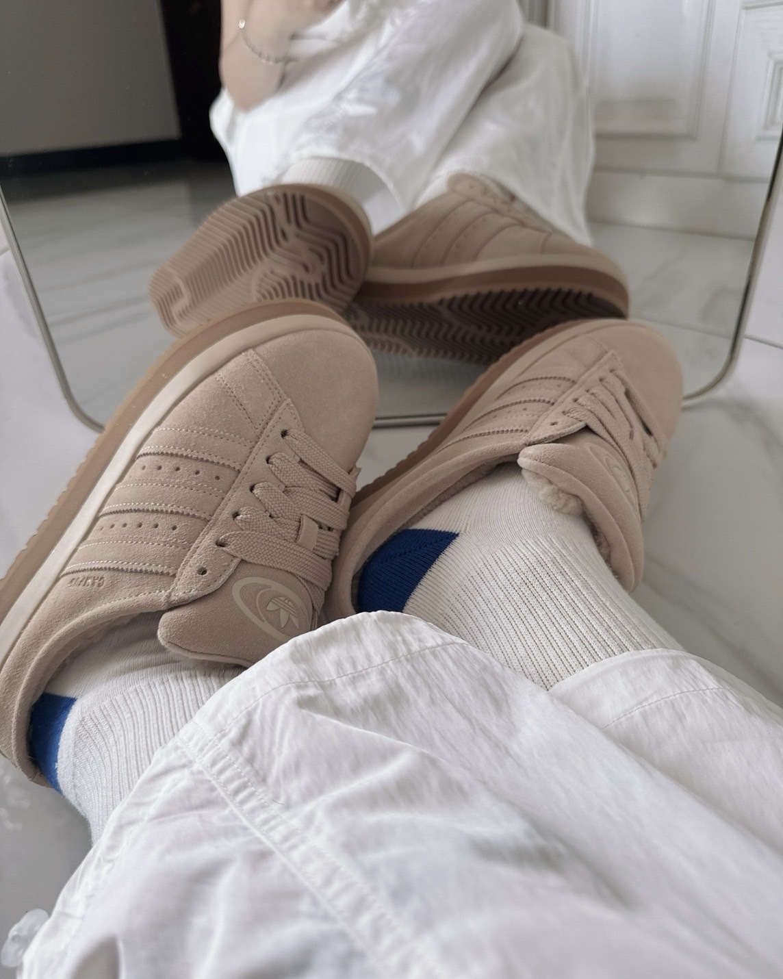 【預購】ADIDAS ORIGINALS CAMPUS 00S 麵包拖鞋 米色  JR3732