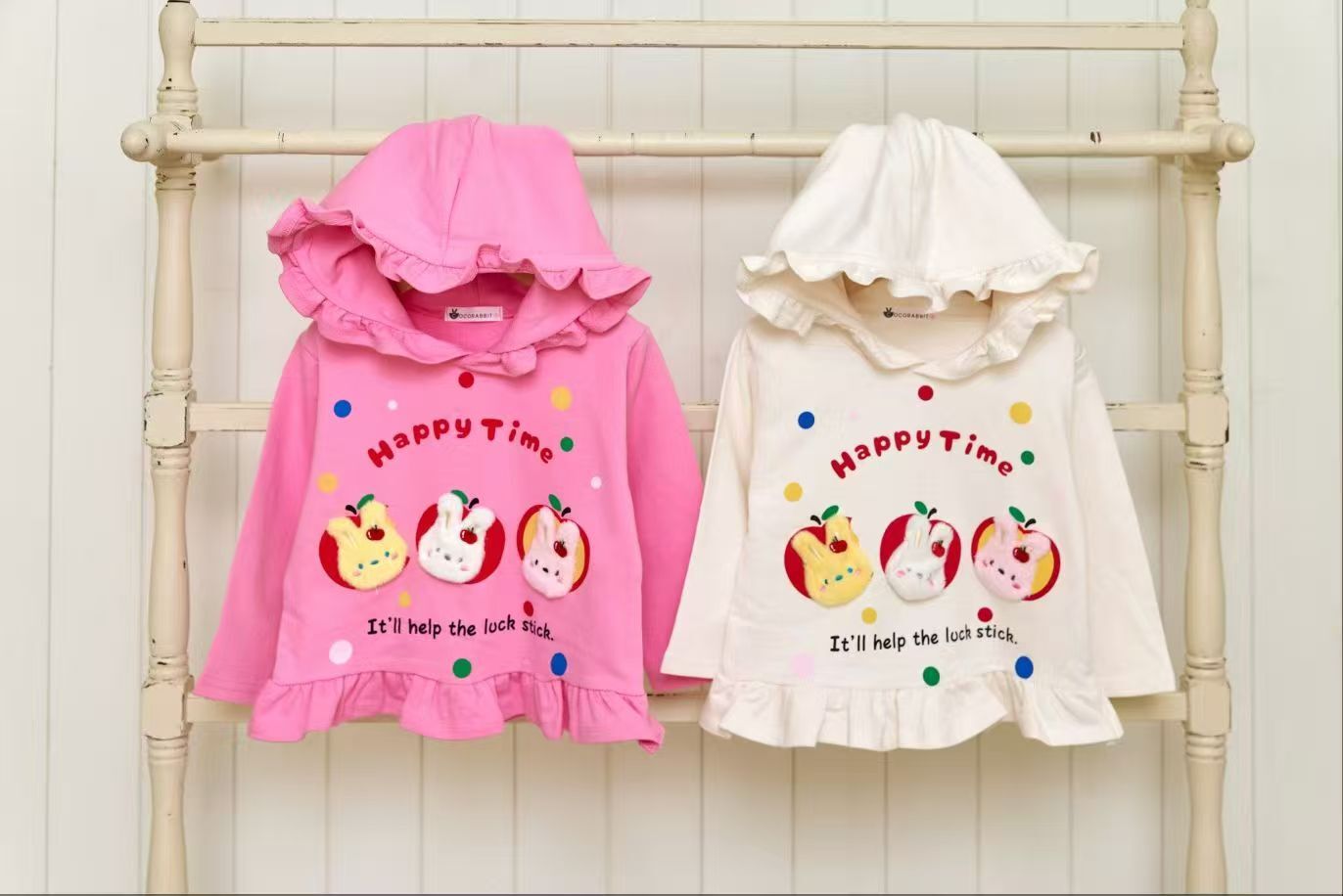 CRC02T023PK Coco Rabbit 粉色蘋果兔兔波波有帽衛衣