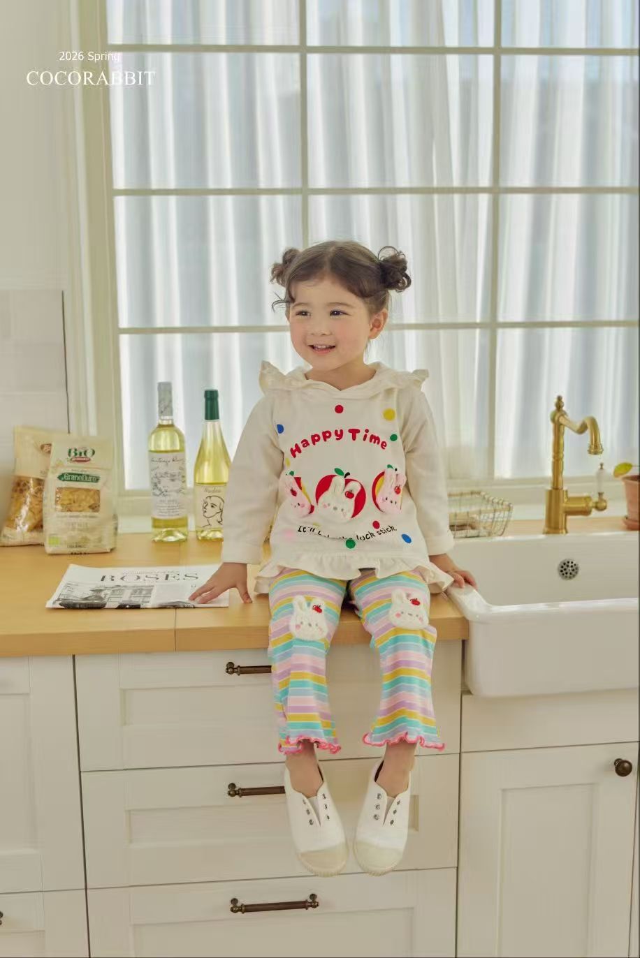 CRC02B025AC Coco Rabbit  彩色橫間兔兔喇叭褲