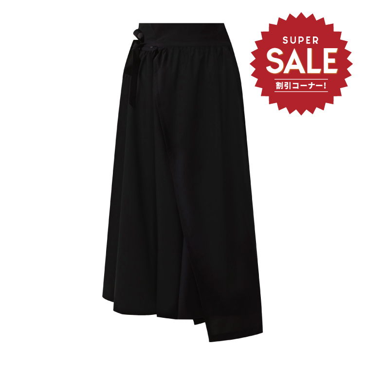 【 Y-3 W TRVL NYL SKRT 綁帶長裙 - 黑 】