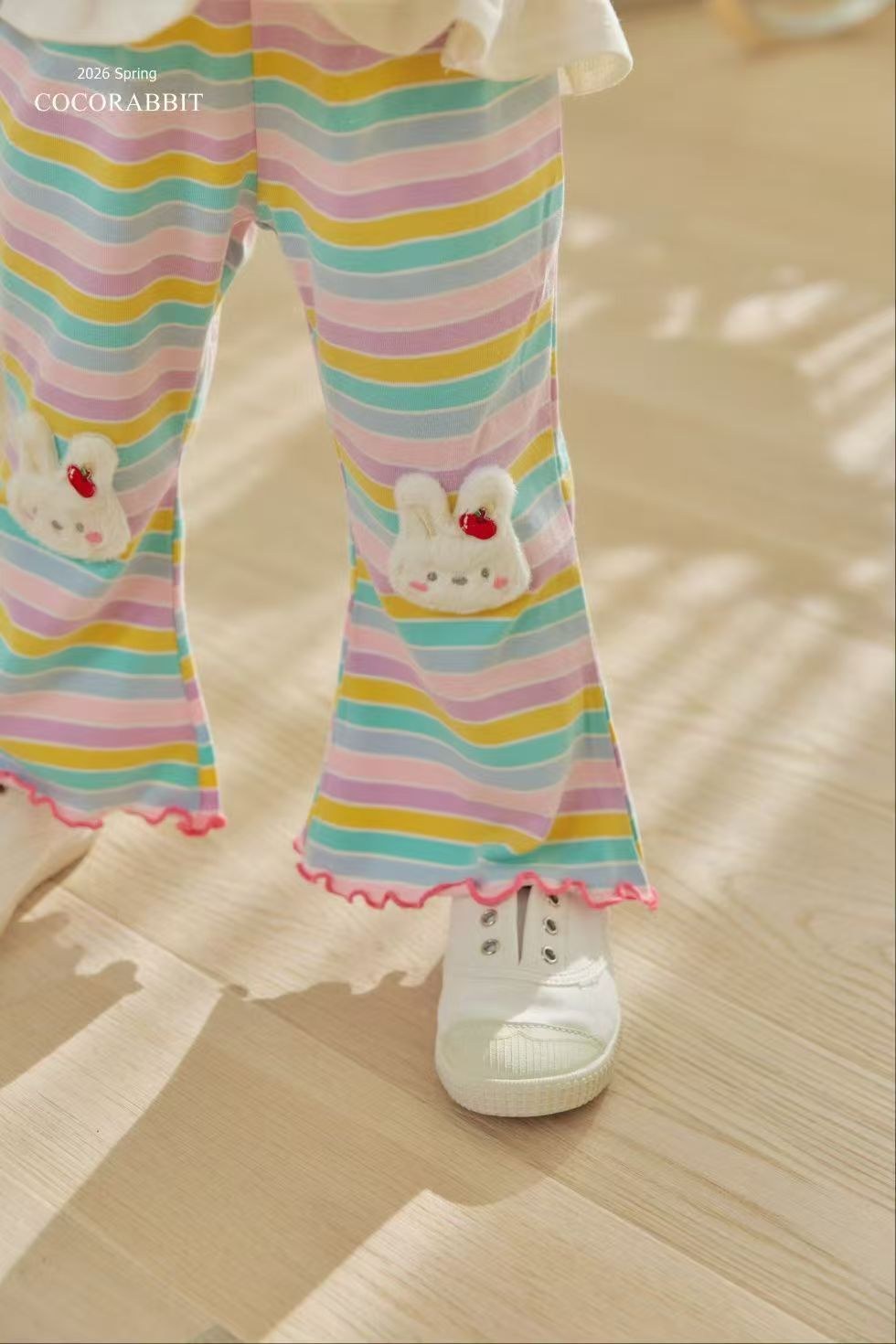 CRC02B025AC Coco Rabbit  彩色橫間兔兔喇叭褲