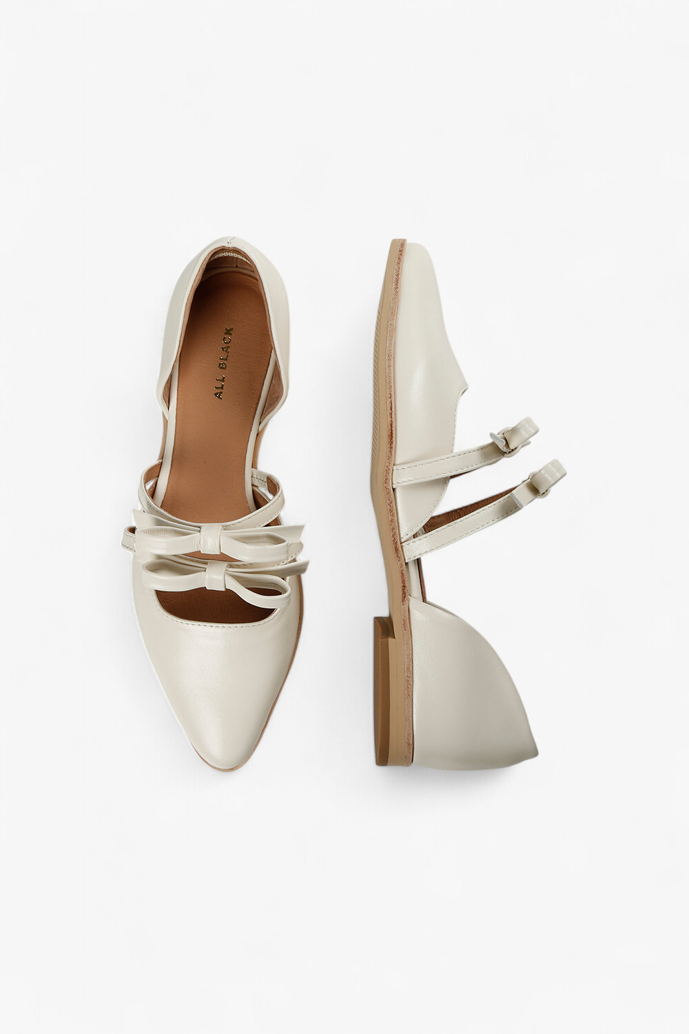 Bow Bow D'orsay 真皮尖頭平底鞋