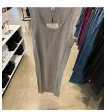 [S] CALVIN KLEIN HEATHER GREY RIB SLIP DRESS, SP47614088-40WL274031 (SCK815)