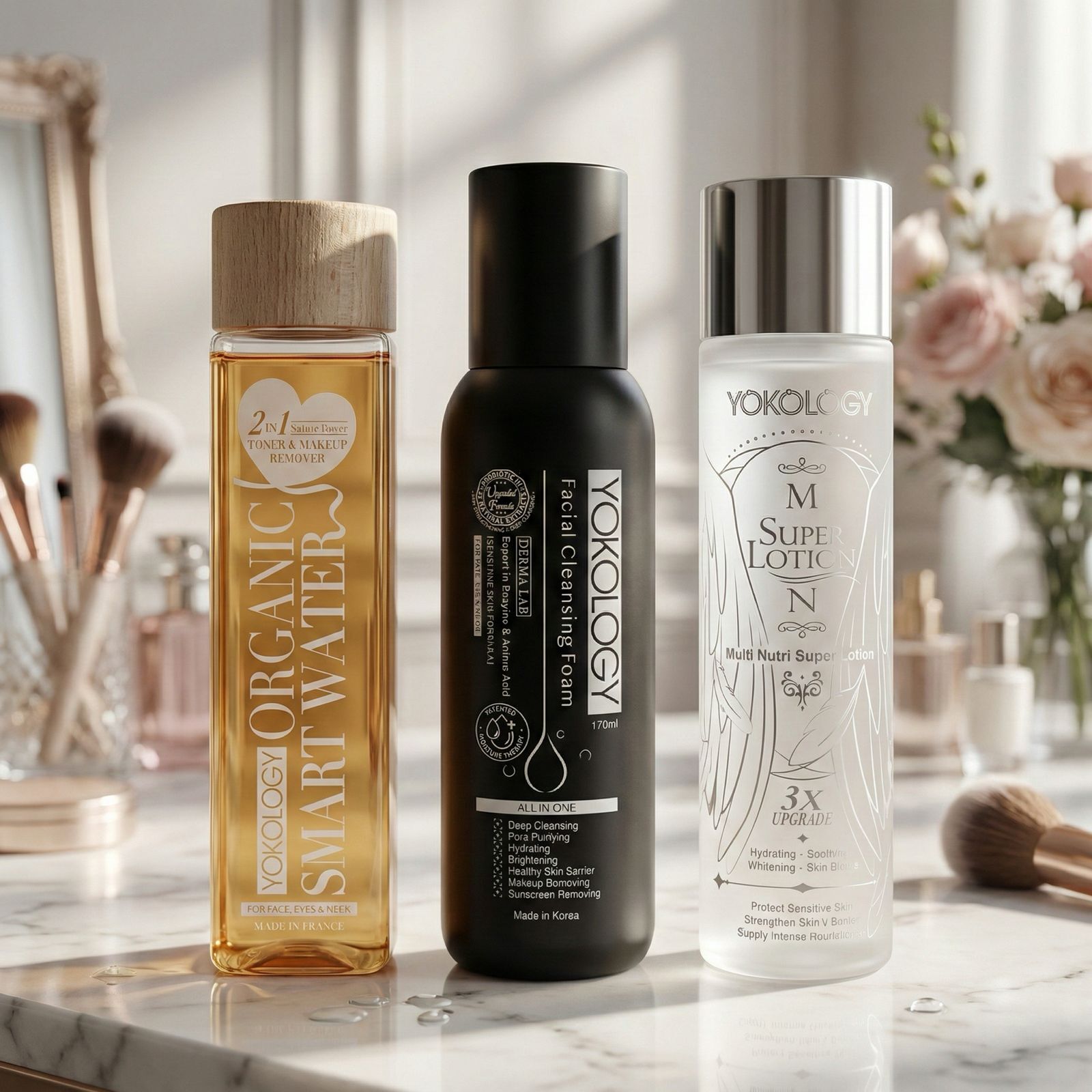 【基礎護膚套裝】Derma Lab泡沫潔面乳＋韓國專利仙氣水＋Organic Smart Water