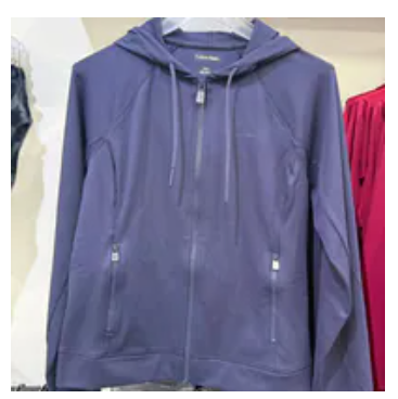 [S] CALVIN KLEIN BLUE WOMEN'S FULL-ZIP ACTVIEWEAR HOODIE, SP40617594-406G416-501 (SCK819)