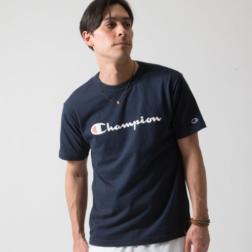【現貨】Champion Tee 大Logo 草寫 刺繡 純棉 冠軍 日線 美線 黑 白 灰 深藍
