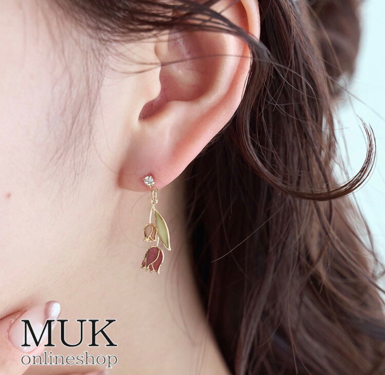 【預購】JN020508 🇯🇵日本製MUK 手工感鬱金香垂墜耳環