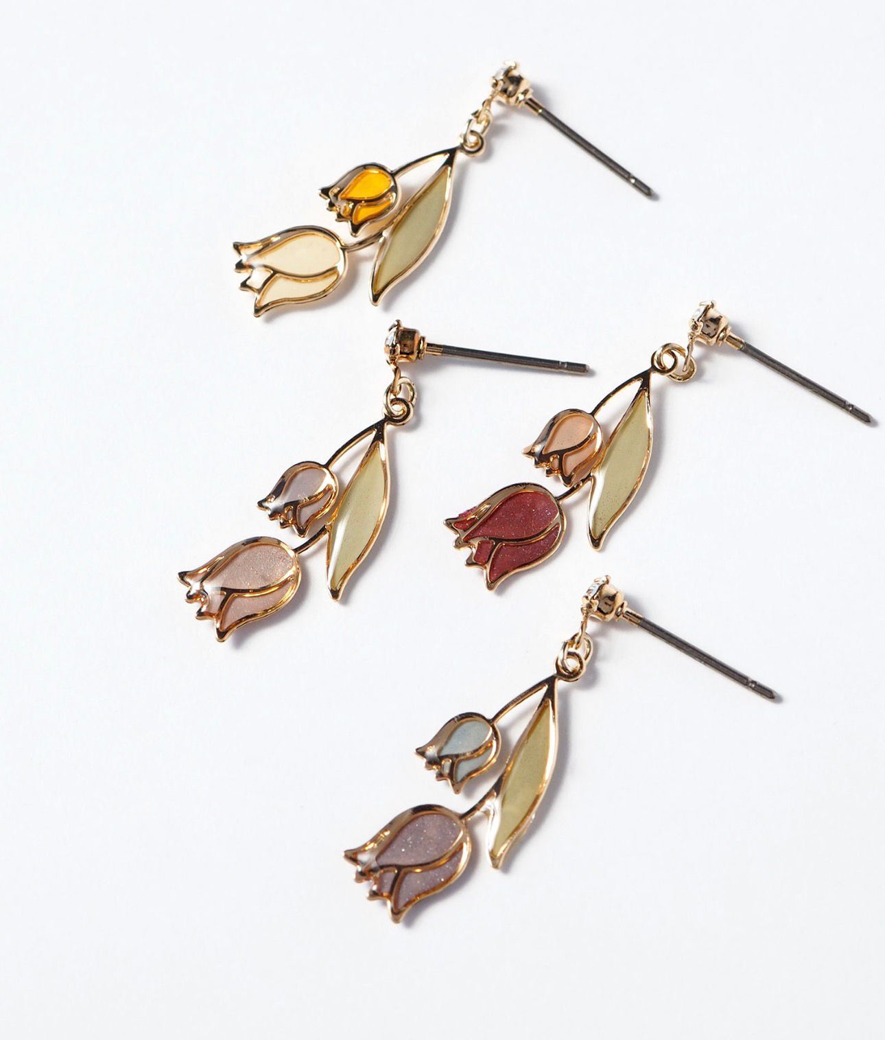 【預購】JN020508 🇯🇵日本製MUK 手工感鬱金香垂墜耳環