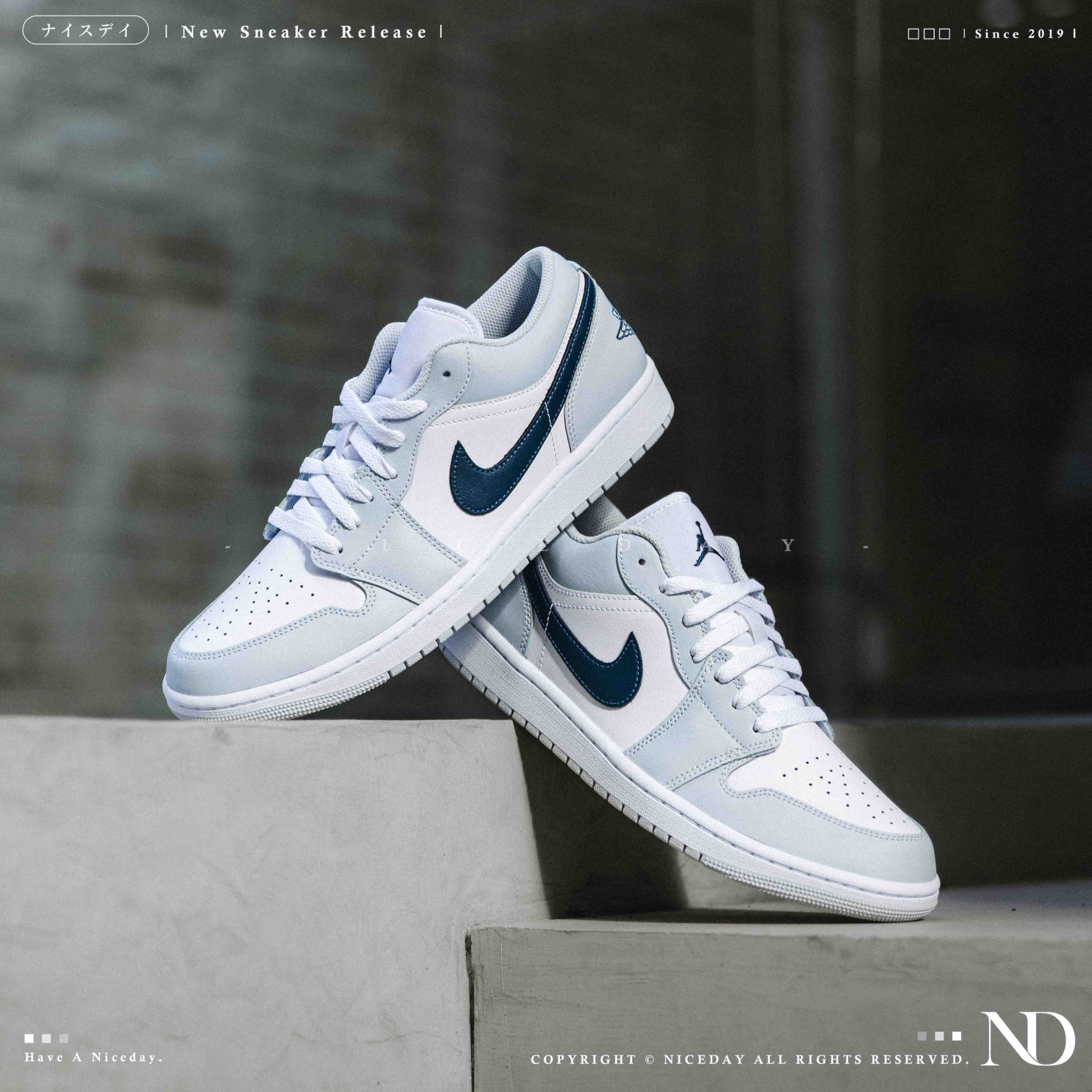 NICEDAY 現貨 Nike Air Jordan 1 水藍 海軍藍 白藍 藍 復古 553558-400