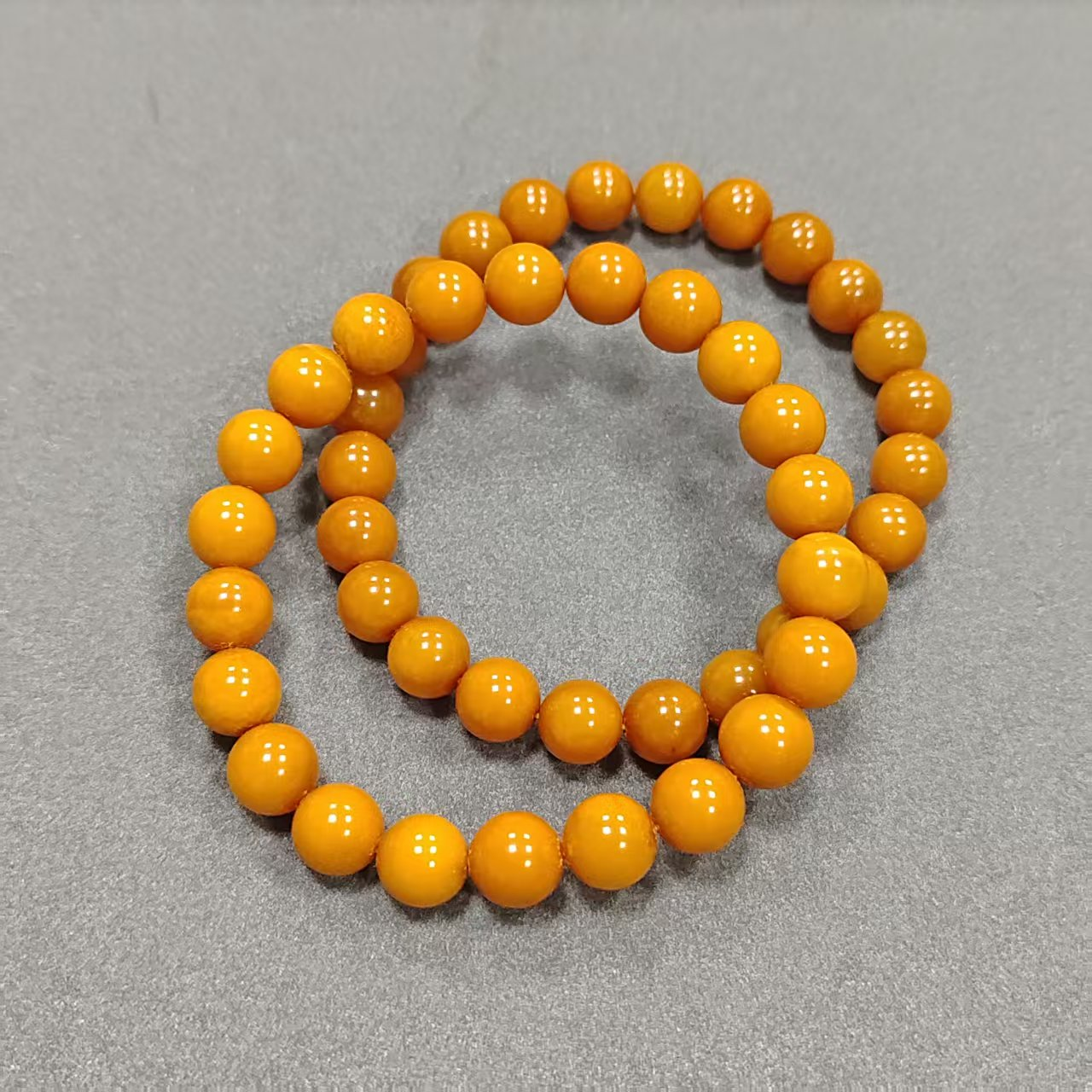 UZ036 B36 蜜蠟圓珠手串 琥珀：8mm 默認16CM手圍