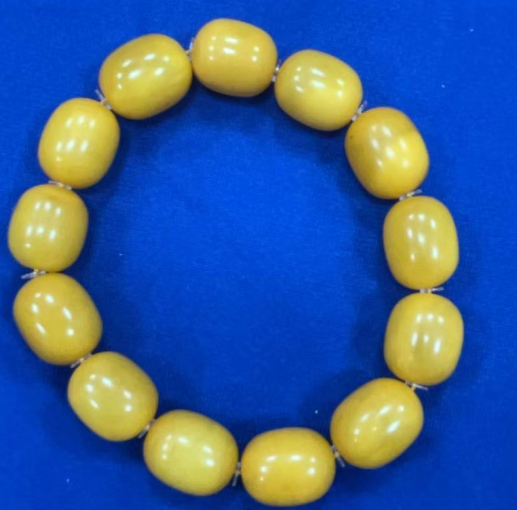 UZ044 B44 雞油黃棗珠手串 蜜蠟：12+ 默認16CM手圍 送証書