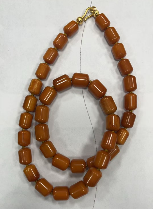 UZ047 B47 老蠟桶珠項鍊 蜜蠟：8-9 總長48CM