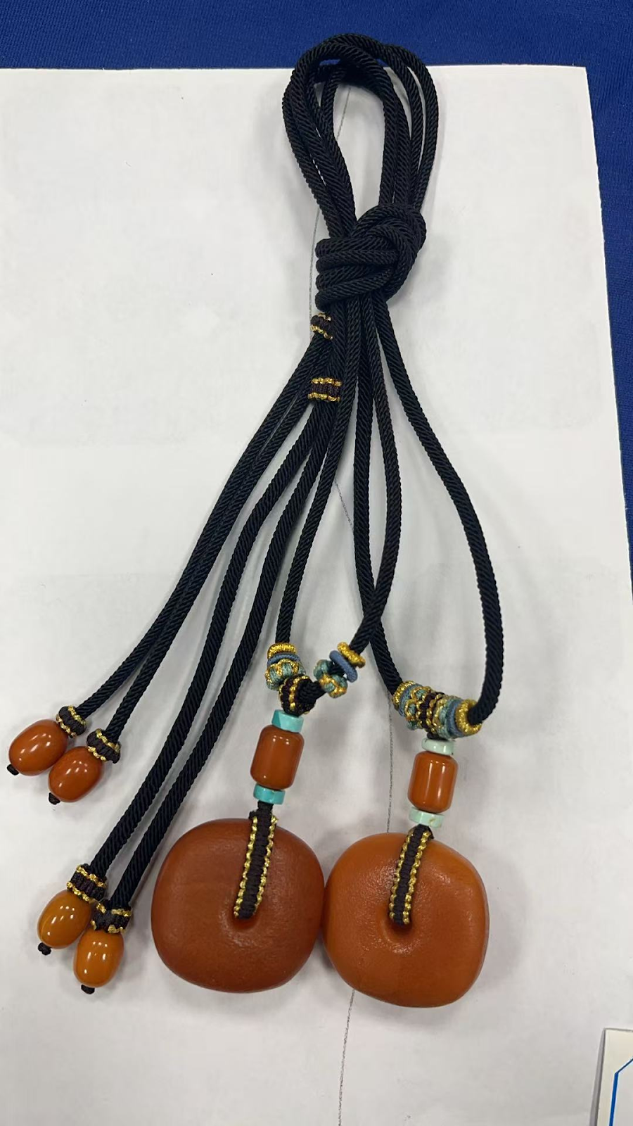 UZ057 B57 老蠟扣子項鍊 蜜蠟：25*27