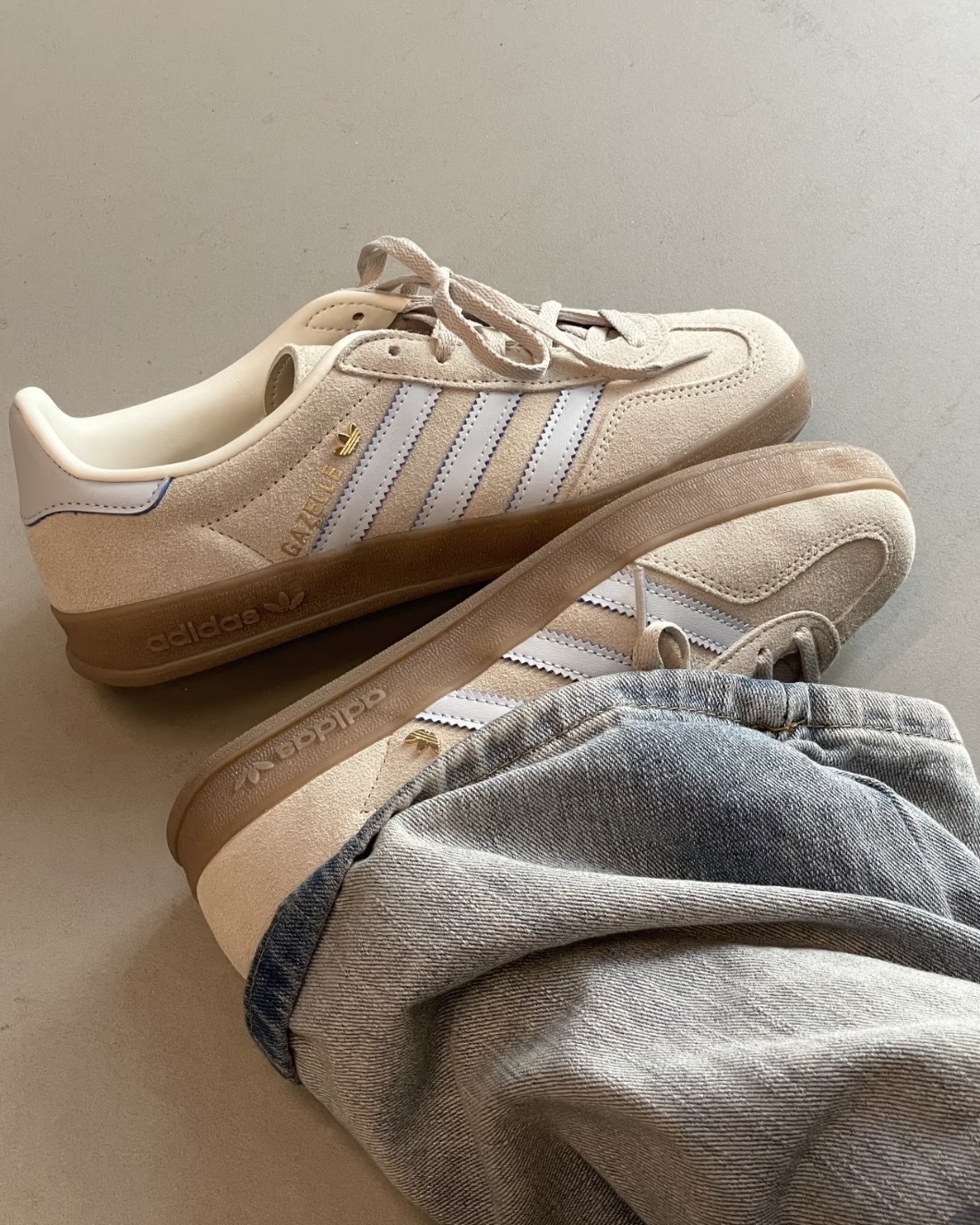 ADIDAS GAZELLE INDOOR 燕麥海鹽藍 奶油色 米色 寶寶藍 淡藍 焦糖底 女鞋 JR2432 / 調貨