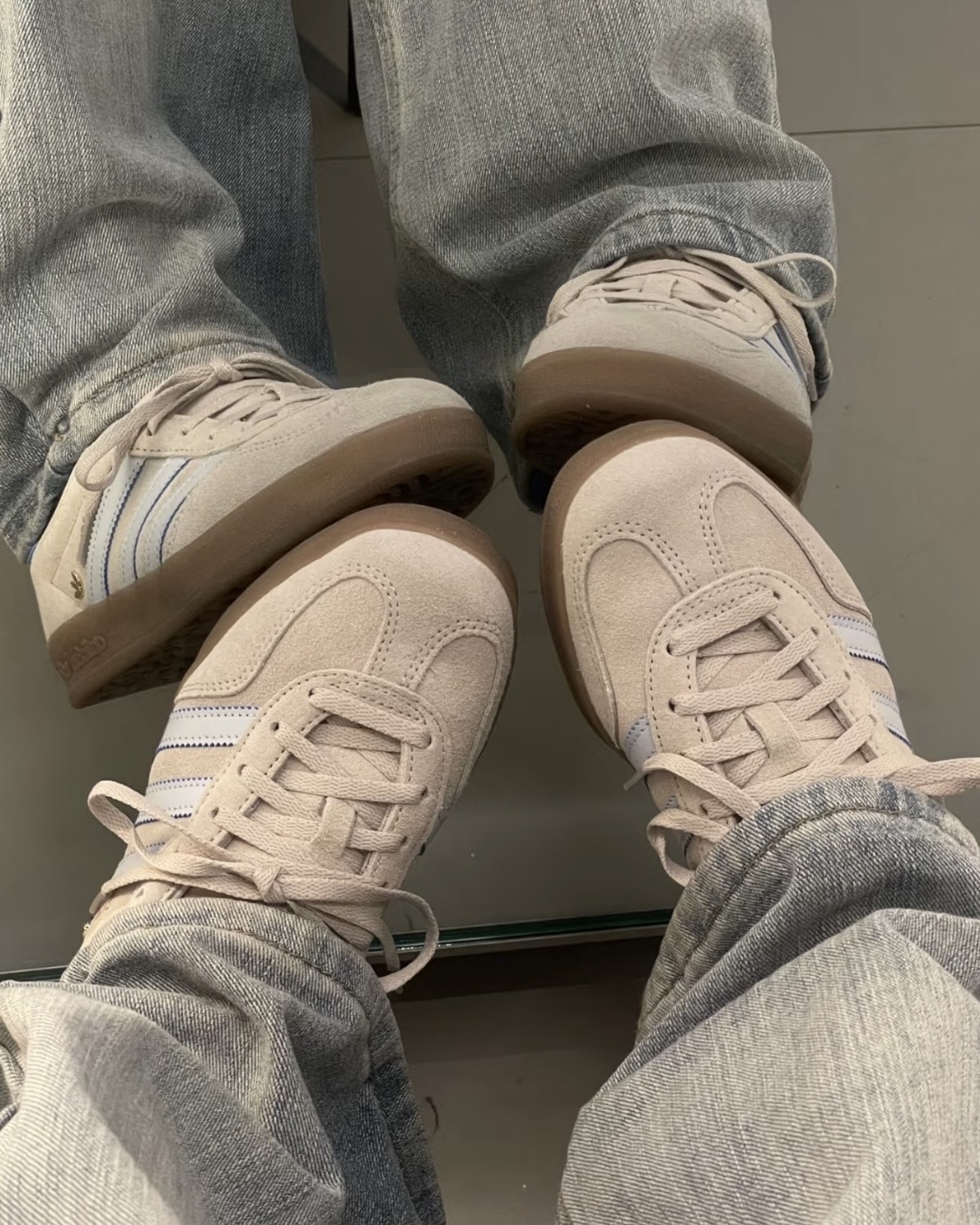 ADIDAS GAZELLE INDOOR 燕麥海鹽藍 奶油色 米色 寶寶藍 淡藍 焦糖底 女鞋 JR2432 / 調貨