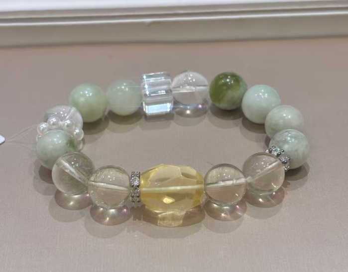 JY199-50822-GC 岫玉隨行珠手串 (Q41)