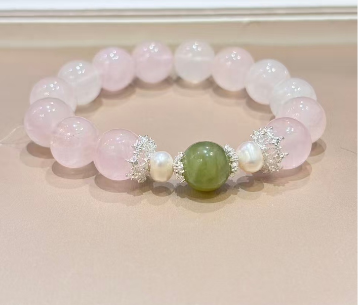 JY015-50929-26-GC 粉水晶岫玉水晶串 (Q52)