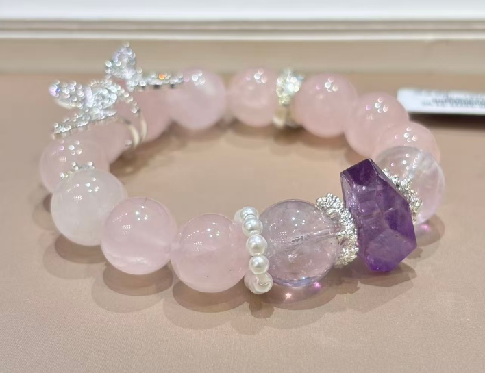 JY030-50929-24-GC 桃花緣蝴蝶水晶串 (Q53)