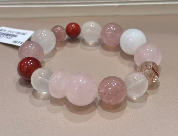 JY147-50810GC 超七粉水晶草莓晶雪花幽靈 (Q57)