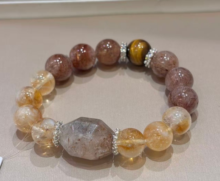 JY149-50810GC 黑金超七黃塔晶虎眼石 (Q63)