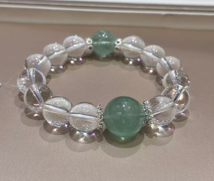 JY231-50901-GC 白水晶綠螢石串 (Q56)